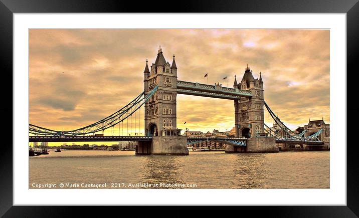  Tower Bridge At Sunset Framed Mounted Print by Marie Castagnoli