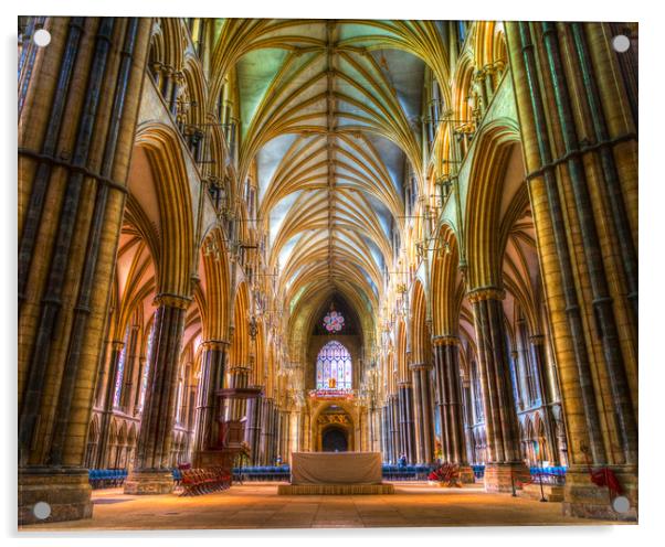 Lincoln Cathedral, the inner beauty Acrylic by Andrew Scott