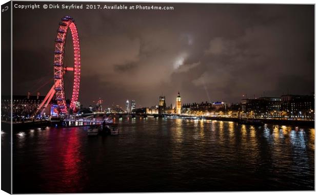 London Skyline at Night Canvas Print by Dirk Seyfried