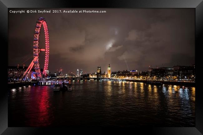 London Skyline at Night Framed Print by Dirk Seyfried