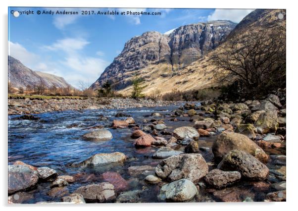 River Coe - Glencoe - Scotland Acrylic by Andy Anderson