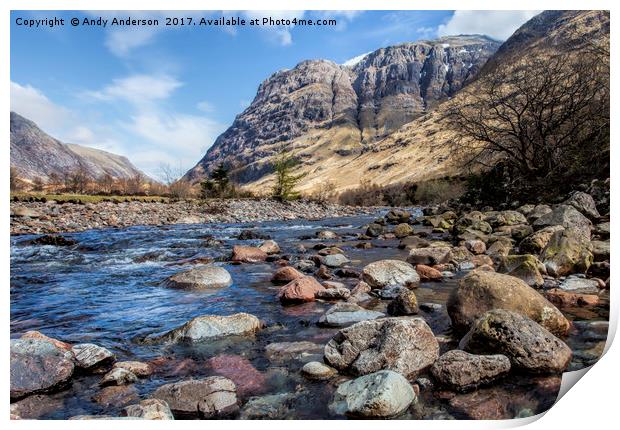 River Coe - Glencoe - Scotland Print by Andy Anderson