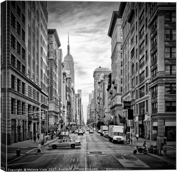 NEW YORK CITY 5th Avenue | Monochrome Canvas Print by Melanie Viola