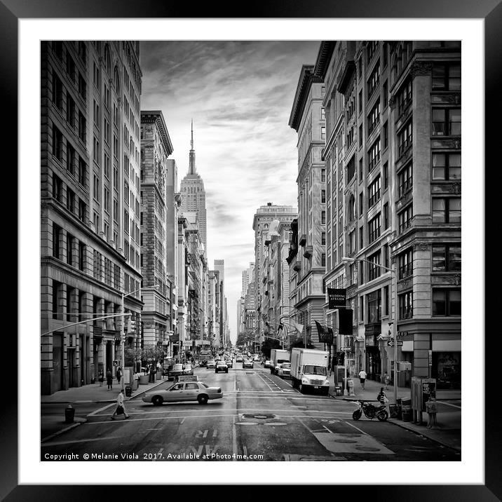 NEW YORK CITY 5th Avenue | Monochrome Framed Mounted Print by Melanie Viola