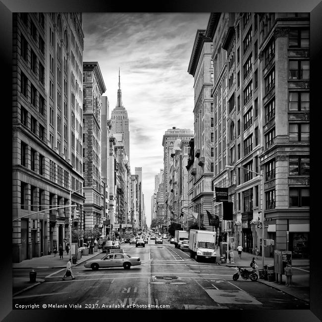 NEW YORK CITY 5th Avenue | Monochrome Framed Print by Melanie Viola