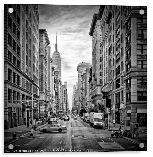 NEW YORK CITY 5th Avenue | Monochrome Acrylic by Melanie Viola