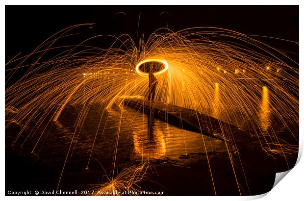 Wire Wool Spinning Print by David Chennell