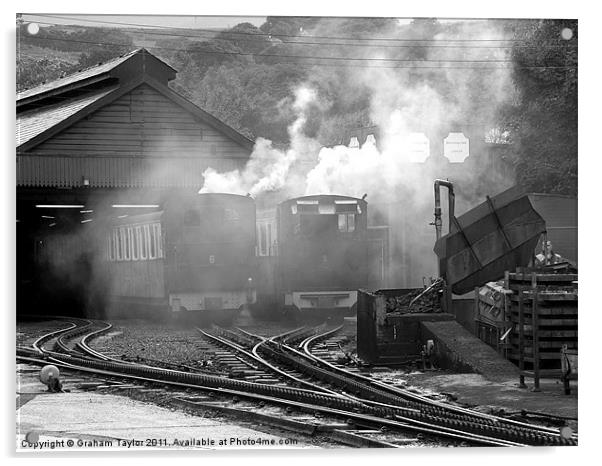 Mount Snowdon Railway Yard Acrylic by Graham Taylor