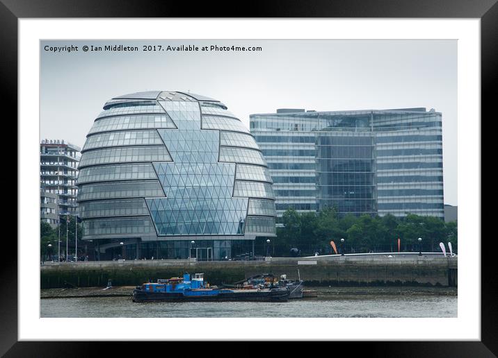City Hall in London Framed Mounted Print by Ian Middleton