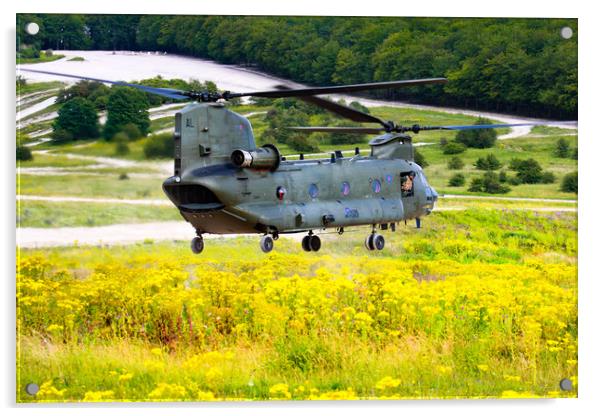 RAF Chinook Salisbury Plain Acrylic by Oxon Images