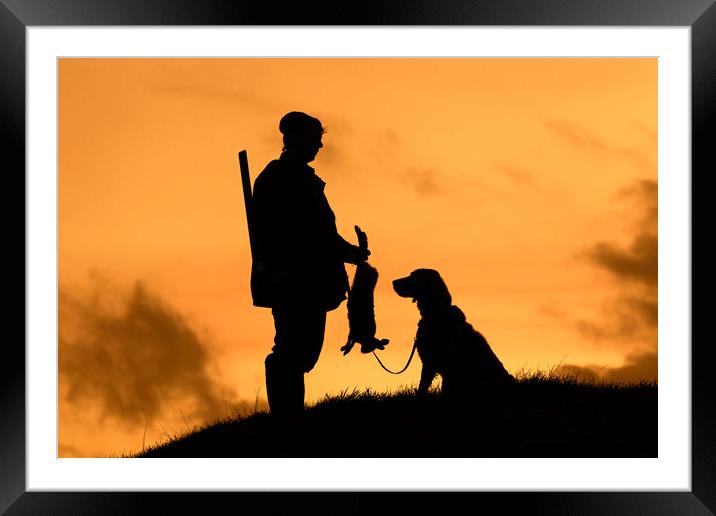 Hunting Hares at Sunset Framed Mounted Print by Arterra 