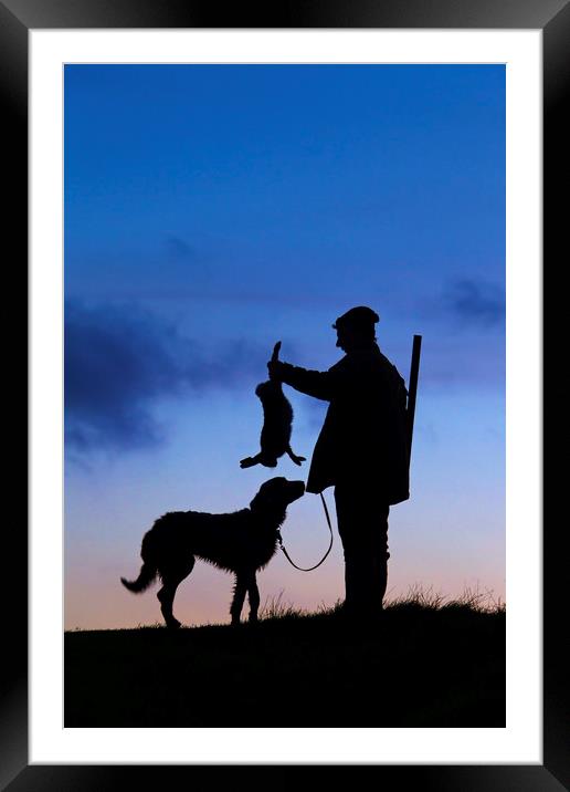 Hunter with Hunting Dog Framed Mounted Print by Arterra 