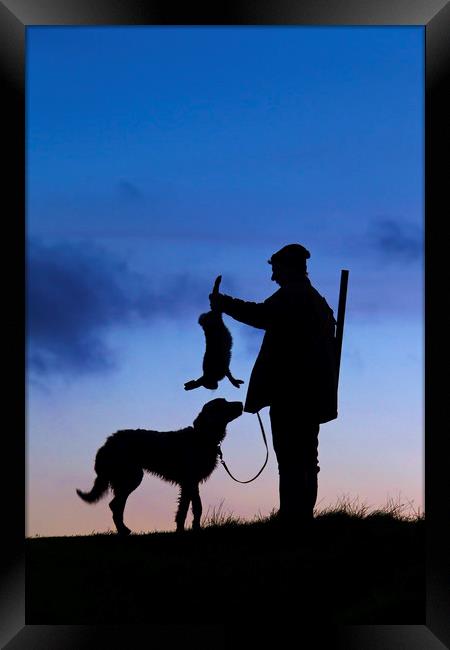 Hunter with Hunting Dog Framed Print by Arterra 