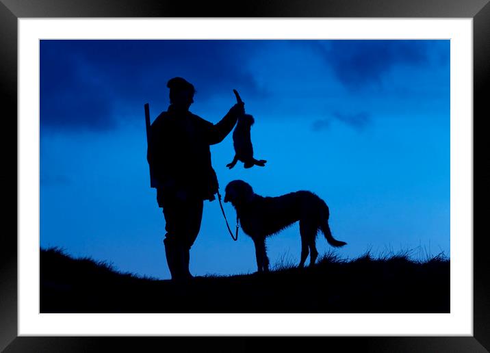 Hunter with Hunting Dog Framed Mounted Print by Arterra 