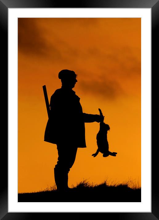 Hunter at Sunset Framed Mounted Print by Arterra 