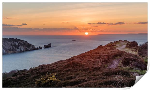 Alum Bay Sunset Print by Alf Damp