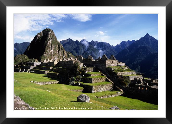 Machu Picchu Residential Sector Peru Framed Mounted Print by James Brunker