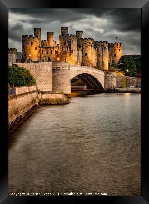 Conwy Castle Wales Framed Print by Adrian Evans