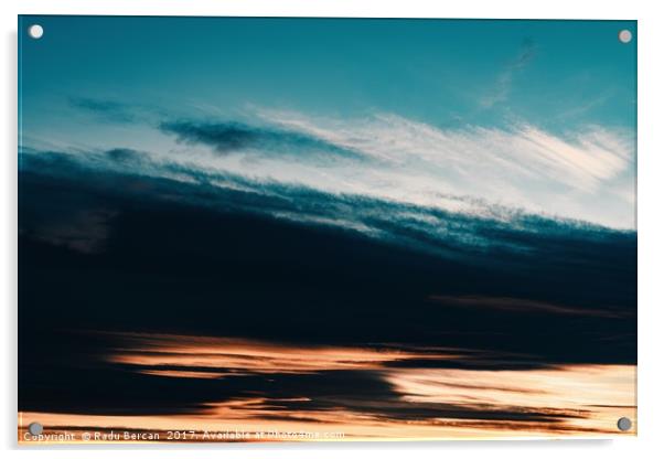Beautiful Orange And Blue Summer Sunset Sky Acrylic by Radu Bercan