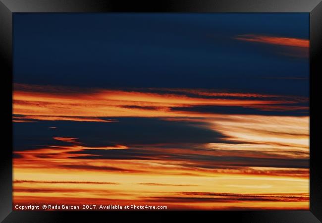 Beautiful Red And Orange Summer Sunset Sky Framed Print by Radu Bercan