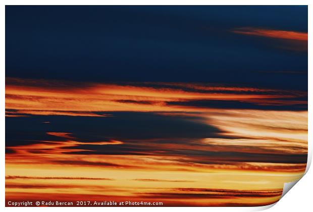 Beautiful Red And Orange Summer Sunset Sky Print by Radu Bercan