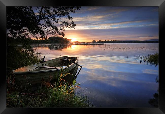 Sunrise , Lake of Menteith, Trossachs Framed Print by David Mould