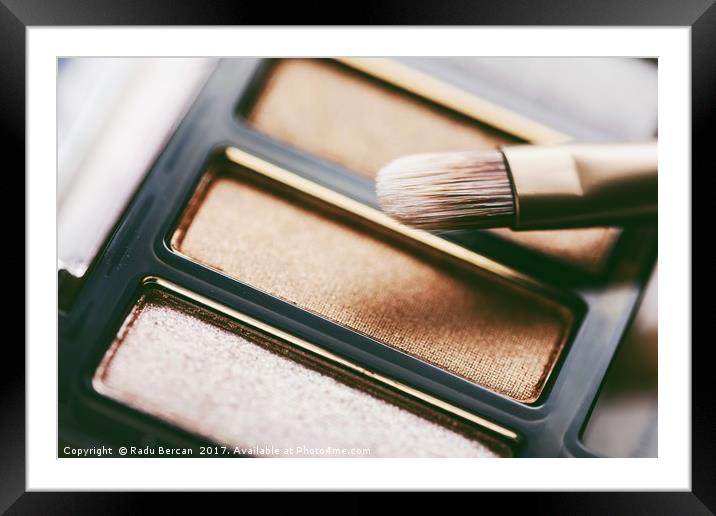 Professional Makeup Brush And Eye Shadow Color Pal Framed Mounted Print by Radu Bercan