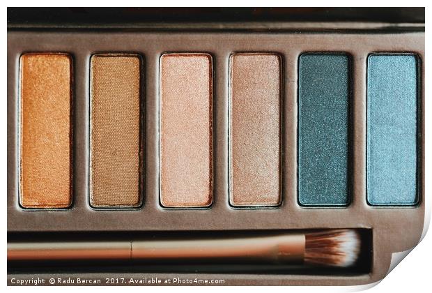 Colorful Eye Shadow Palette Makeup Products Print by Radu Bercan