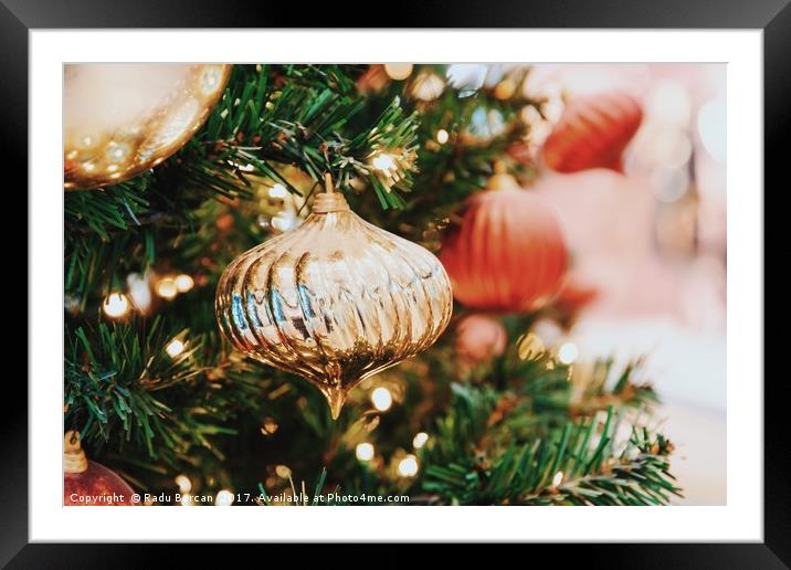 Colorful Christmas Tree Baubles Closeup Framed Mounted Print by Radu Bercan