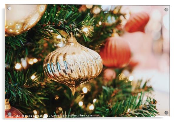 Colorful Christmas Tree Baubles Closeup Acrylic by Radu Bercan