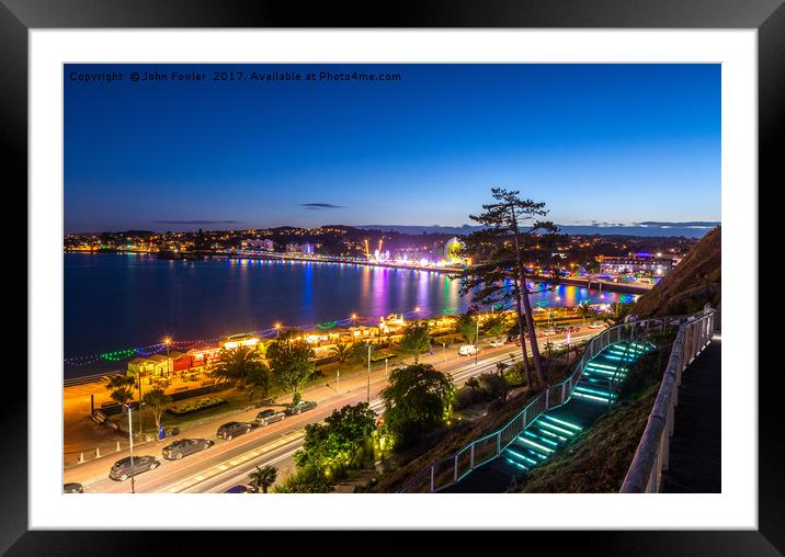 Torquay Seafront  Framed Mounted Print by John Fowler