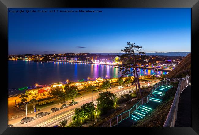 Torquay Seafront  Framed Print by John Fowler