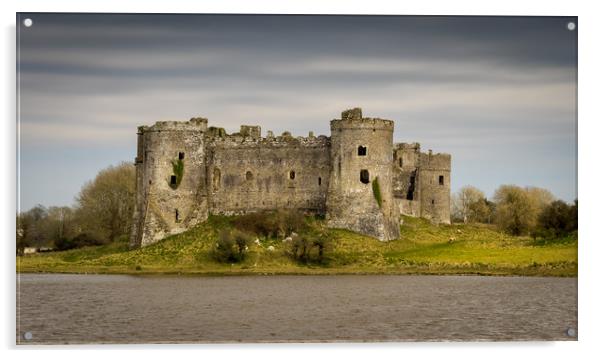 Carew Castle, Pembrokeshire, Wales. Acrylic by Colin Allen