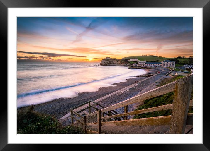 Coastal Path Freshwater Bay Framed Mounted Print by Wight Landscapes