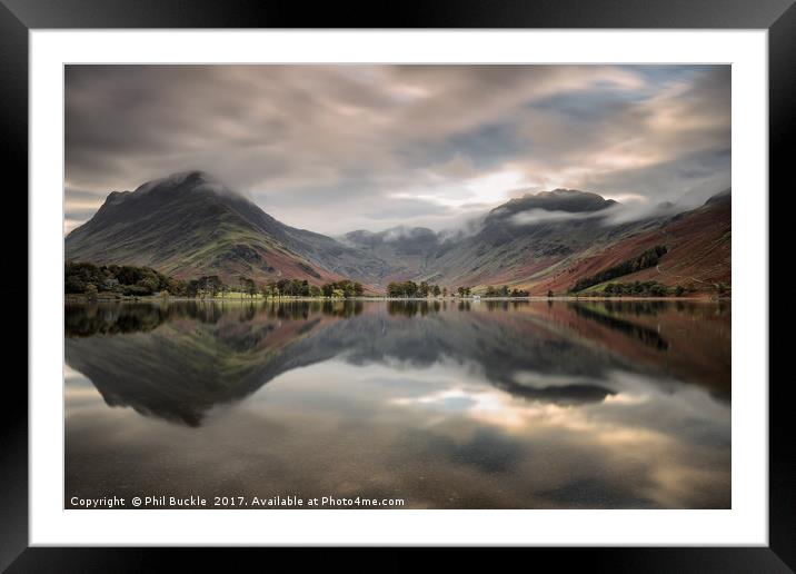 Buttermere Calm Framed Mounted Print by Phil Buckle