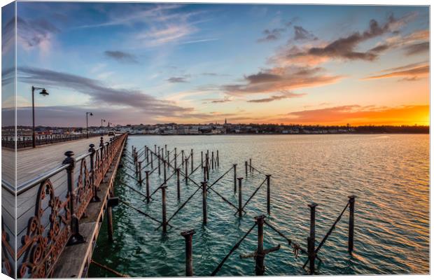 Sunset At Ryde Pier Canvas Print by Wight Landscapes
