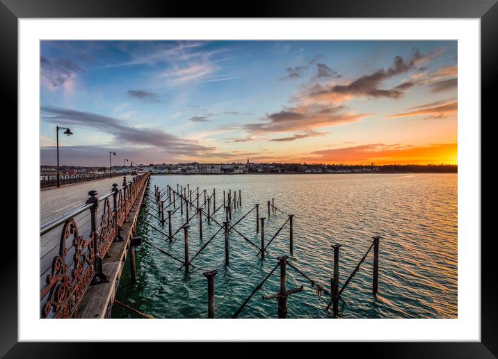 Sunset At Ryde Pier Framed Mounted Print by Wight Landscapes