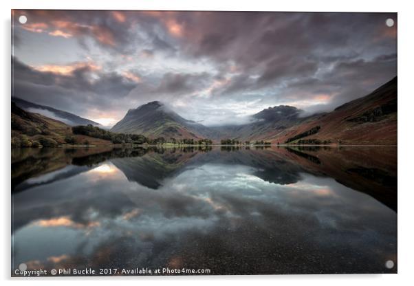 Buttermere Sunrise Acrylic by Phil Buckle