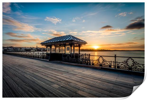Sunset On Ryde Pier Print by Wight Landscapes