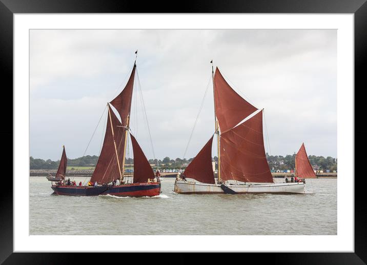Thames sailing barges Repertor and Reminder Framed Mounted Print by Gary Eason