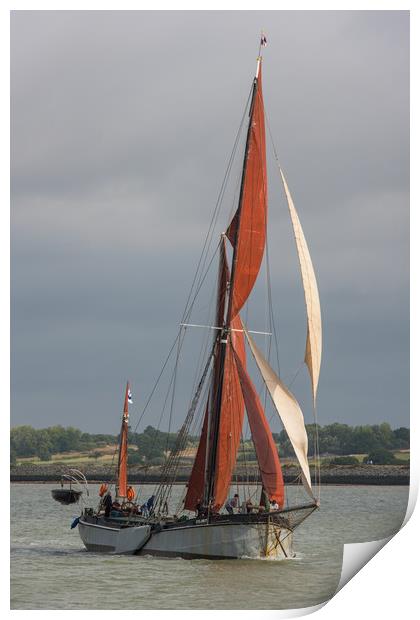 Thames sailing barge Xylonite Print by Gary Eason