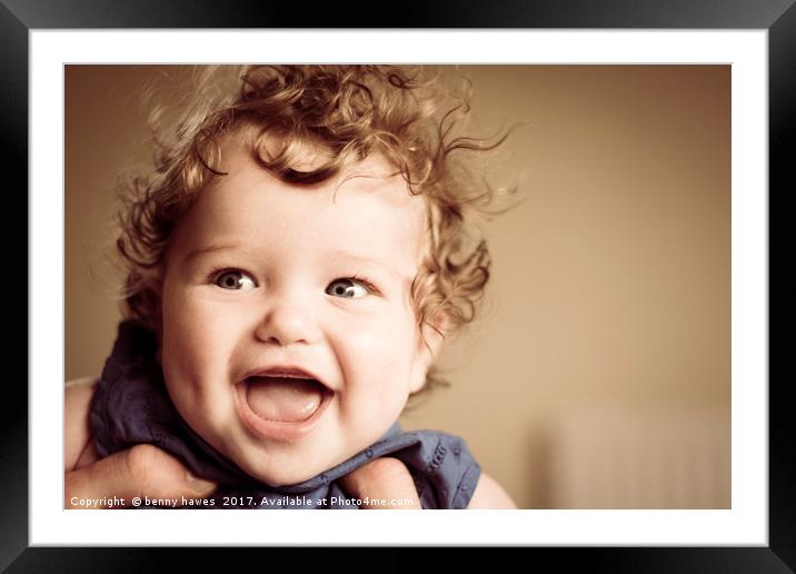 Happy Baby Framed Mounted Print by benny hawes