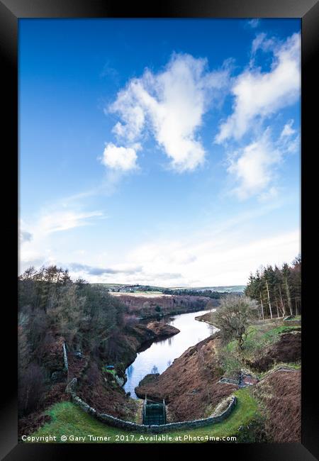 Along Ramsden Reservoir Framed Print by Gary Turner