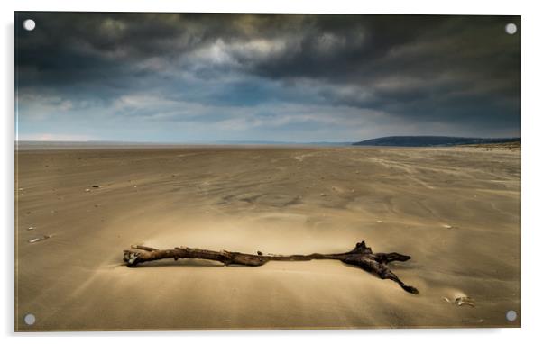 Sandstorm on Pendine Sands. Acrylic by Colin Allen