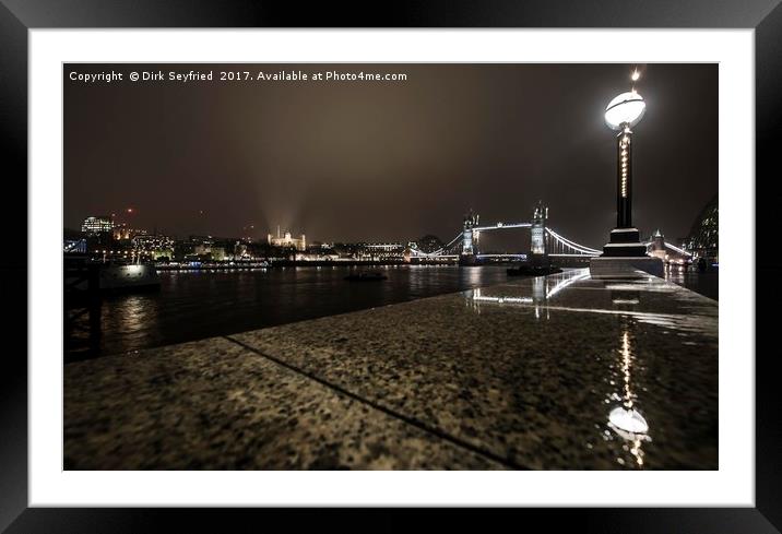 Tower Bridge at Night Framed Mounted Print by Dirk Seyfried