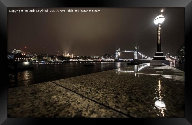 Tower Bridge at Night Framed Print by Dirk Seyfried