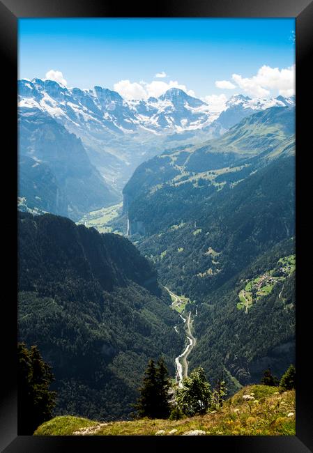 View above Interlaken in Switzerland Framed Print by Owen Bromfield