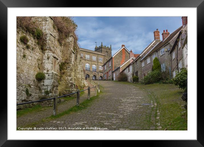 Gold Hill, Shaftesbury, Dorset Framed Mounted Print by colin chalkley