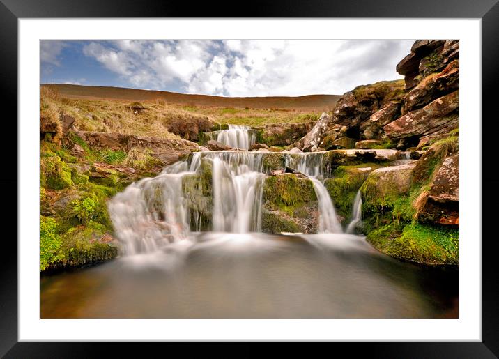 Waterfalls in Brecon Framed Mounted Print by Owen Bromfield