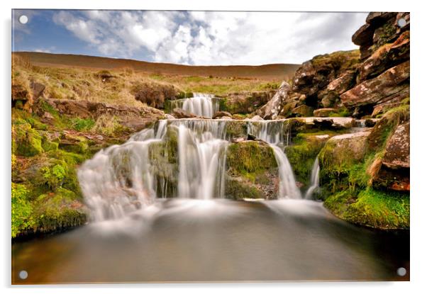 Waterfalls in Brecon Acrylic by Owen Bromfield